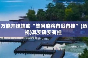 万能开挂辅助“悠闲麻将有没有挂”(透视)其实确实有挂 