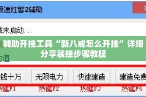 辅助开挂工具“新八戒怎么开挂”详细分享装挂步骤教程