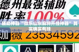 辅助神器“微乐山东麻将开挂神器”其实确实有挂