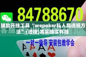 辅助开挂工具“wepoker私人局透视方法”(透视)其实确实有挂 