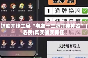 辅助开挂工具“老友十三水开挂神器”(透视)其实确实有挂 