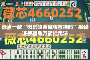 盘点一款“微乐陕西麻将有挂吗”揭秘透视辅助万能挂用法