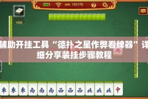 辅助开挂工具“德扑之星作弊看牌器”详细分享装挂步骤教程