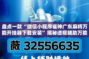 盘点一款“微信小程序雀神广东麻将万能开挂器下载安装”揭秘透视辅助万能挂用法