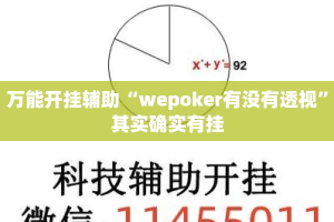 万能开挂辅助“wepoker有没有透视”其实确实有挂