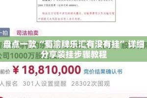 盘点一款“蜀渝牌乐汇有没有挂”详细分享装挂步骤教程