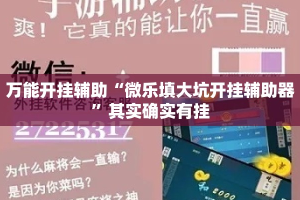 万能开挂辅助“微乐填大坑开挂辅助器”其实确实有挂
