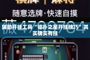 辅助开挂工具“德扑之星开挂技巧”其实确实有挂