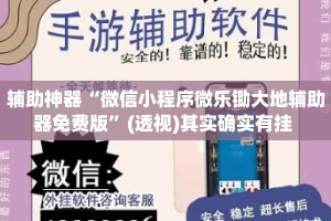 辅助神器“微信小程序微乐锄大地辅助器免费版”(透视)其实确实有挂 