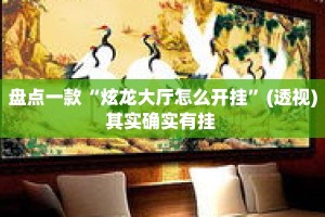 盘点一款“炫龙大厅怎么开挂”(透视)其实确实有挂 