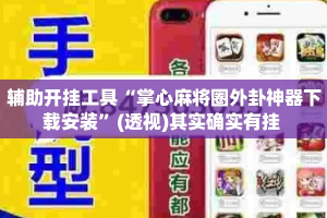 辅助开挂工具“掌心麻将圈外卦神器下载安装”(透视)其实确实有挂 
