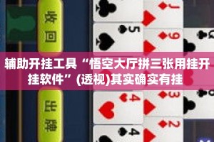 辅助开挂工具“悟空大厅拼三张用挂开挂软件”(透视)其实确实有挂 