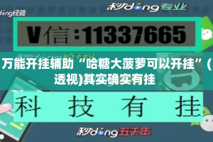 万能开挂辅助“哈糖大菠萝可以开挂”(透视)其实确实有挂 