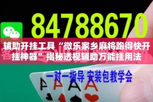 辅助开挂工具“微乐家乡麻将跑得快开挂神器”揭秘透视辅助万能挂用法