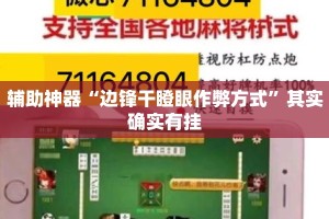 辅助神器“边锋干瞪眼作弊方式”其实确实有挂