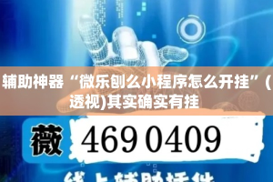 辅助神器“微乐刨么小程序怎么开挂”(透视)其实确实有挂 