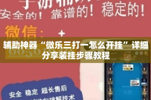辅助神器“微乐三打一怎么开挂”详细分享装挂步骤教程