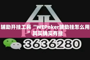 辅助开挂工具“WEPoker辅助挂怎么用”其实确实有挂