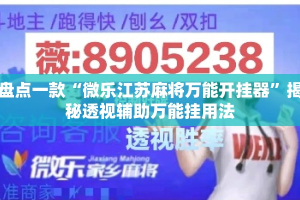 盘点一款“微乐江苏麻将万能开挂器”揭秘透视辅助万能挂用法