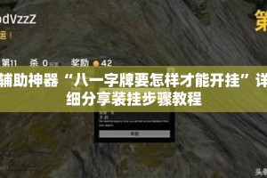 辅助神器“八一字牌要怎样才能开挂”详细分享装挂步骤教程