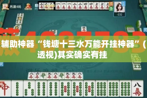 辅助神器“钱塘十三水万能开挂神器”(透视)其实确实有挂 