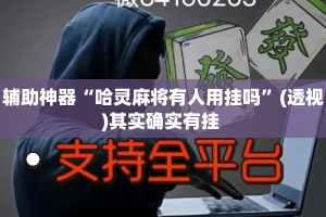 辅助神器“哈灵麻将有人用挂吗”(透视)其实确实有挂 