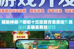 辅助神器“嘟嘟十三张官方免费挂”其实确实有挂