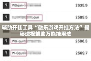 辅助开挂工具“微乐游戏开挂方法”揭秘透视辅助万能挂用法