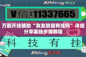 万能开挂辅助“友友联盟有挂吗”详细分享装挂步骤教程