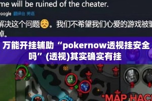 万能开挂辅助“pokernow透视挂安全吗”(透视)其实确实有挂 