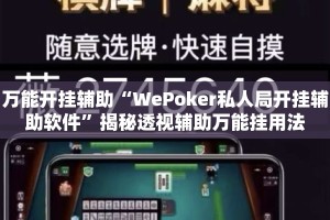 万能开挂辅助“WePoker私人局开挂辅助软件”揭秘透视辅助万能挂用法