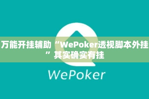 万能开挂辅助“WePoker透视脚本外挂”其实确实有挂
