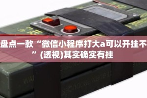 盘点一款“微信小程序打大a可以开挂不”(透视)其实确实有挂 