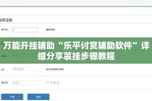 万能开挂辅助“乐平讨赏辅助软件”详细分享装挂步骤教程