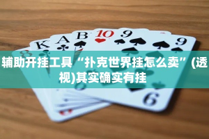 辅助开挂工具“扑克世界挂怎么卖”(透视)其实确实有挂 