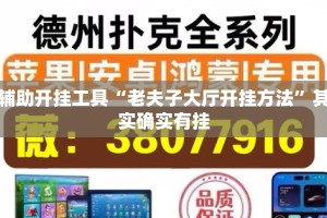 辅助开挂工具“老夫子大厅开挂方法”其实确实有挂
