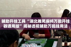 辅助开挂工具“湖北雅苑麻将万能开挂器通用版”揭秘透视辅助万能挂用法