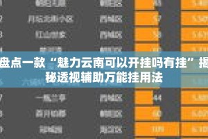 盘点一款“魅力云南可以开挂吗有挂”揭秘透视辅助万能挂用法