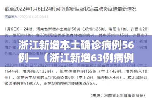 浙江新增本土确诊病例56例—(浙江新增63例病例) 浙江新增本土确诊病例56例—(浙江新增63例病例)