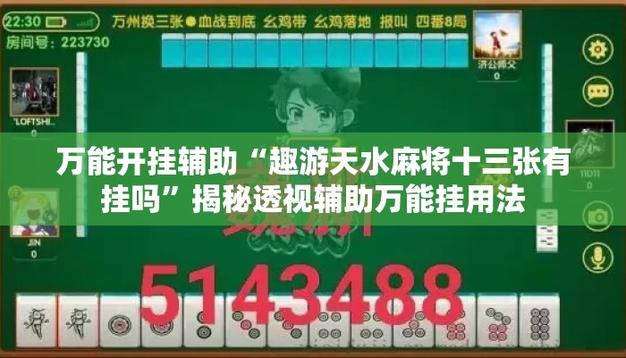 万能开挂辅助“趣游天水麻将十三张有挂吗	”揭秘透视辅助万能挂用法