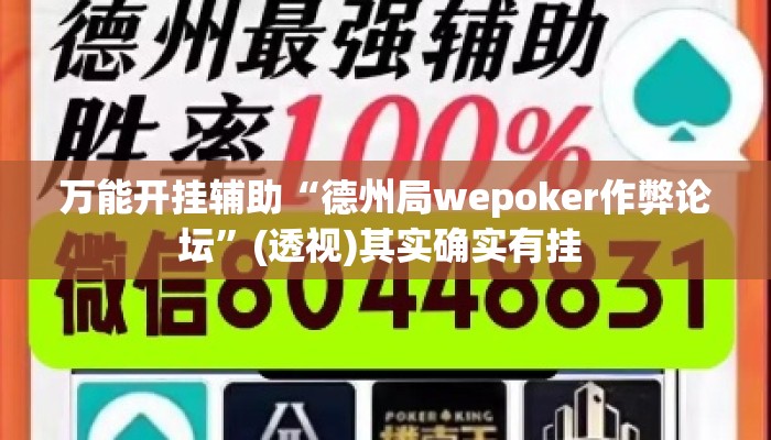万能开挂辅助“德州局wepoker作弊论坛”(透视)其实确实有挂 