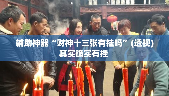 辅助神器“财神十三张有挂吗	”(透视)其实确实有挂 