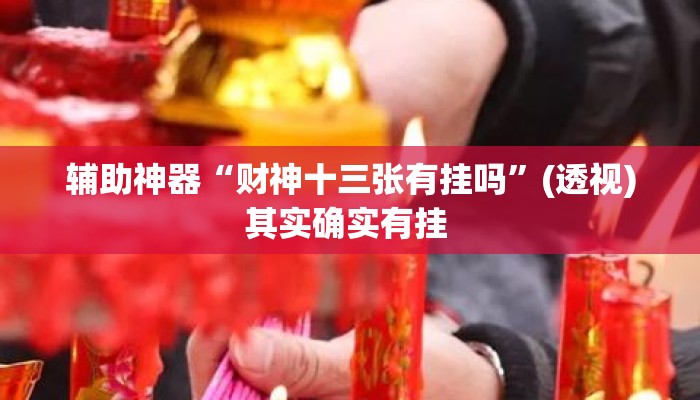 辅助神器“财神十三张有挂吗”(透视)其实确实有挂 