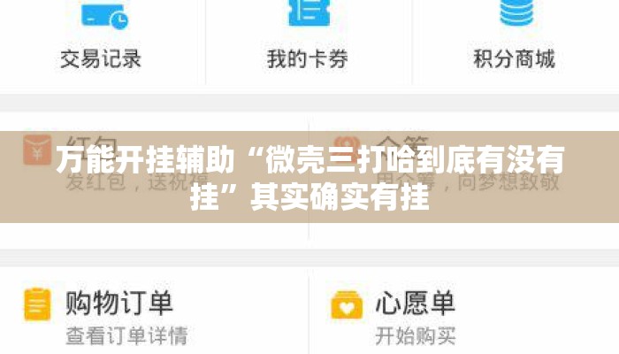 万能开挂辅助“微壳三打哈到底有没有挂”其实确实有挂