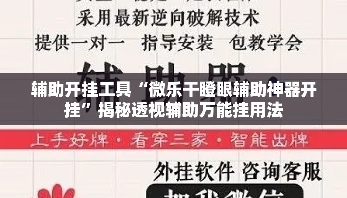 辅助开挂工具“微乐干瞪眼辅助神器开挂”揭秘透视辅助万能挂用法