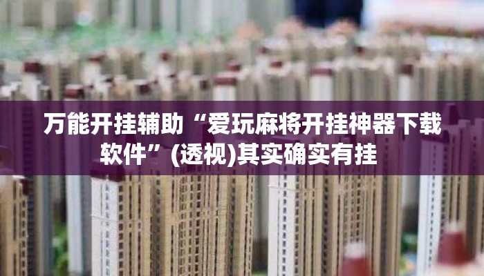万能开挂辅助“爱玩麻将开挂神器下载软件”(透视)其实确实有挂 