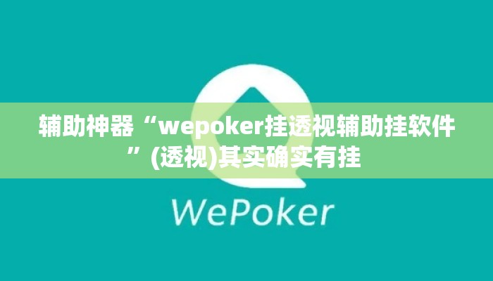 辅助神器“wepoker挂透视辅助挂软件”(透视)其实确实有挂 