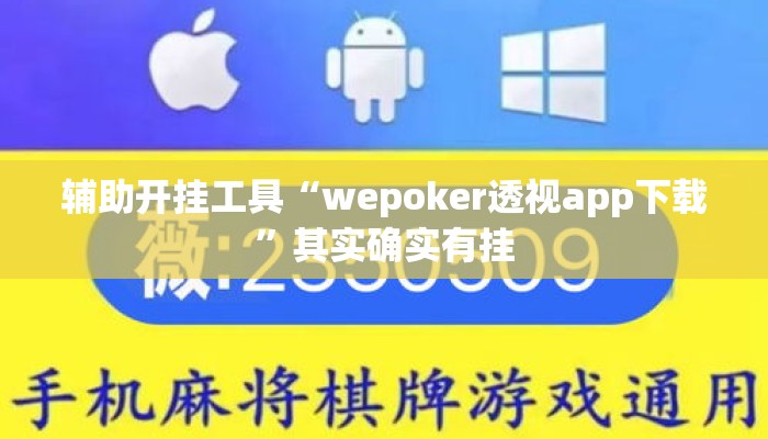 辅助开挂工具“wepoker透视app下载”其实确实有挂