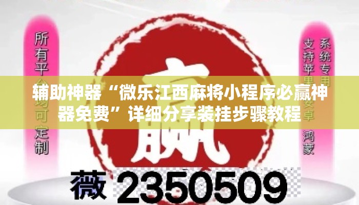 辅助神器“微乐江西麻将小程序必赢神器免费	”详细分享装挂步骤教程