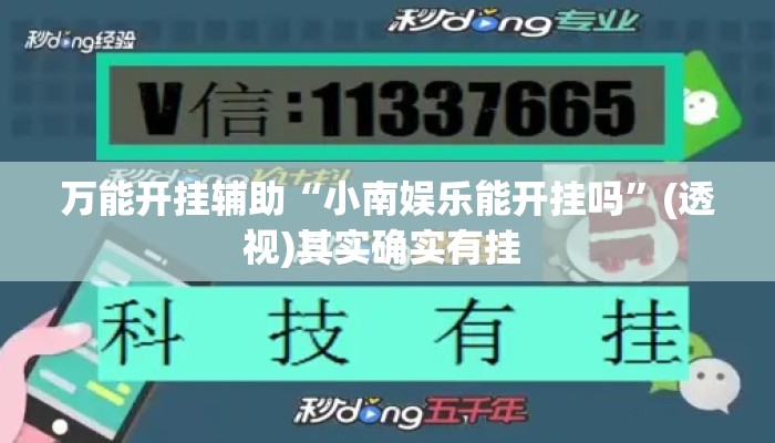 万能开挂辅助“小南娱乐能开挂吗”(透视)其实确实有挂 